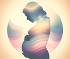 Simplified uterus with HIV virion and shield symbolizing HIV PrEP research in pregnancy
